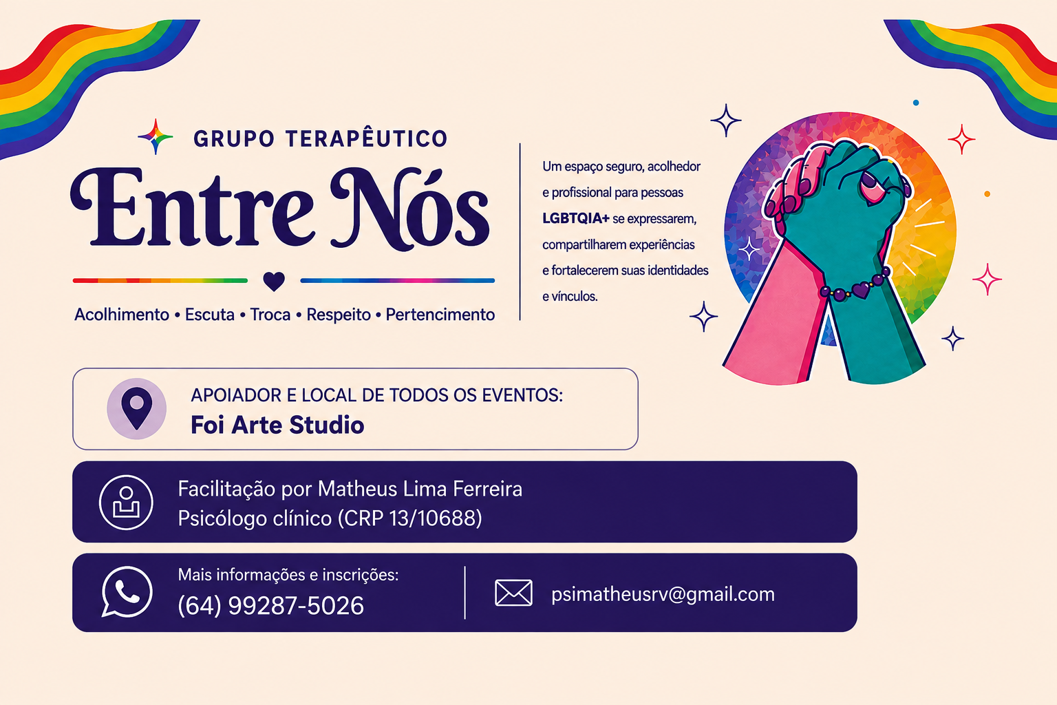 Banner do evento Grupo Terapêutico- Entre Nós