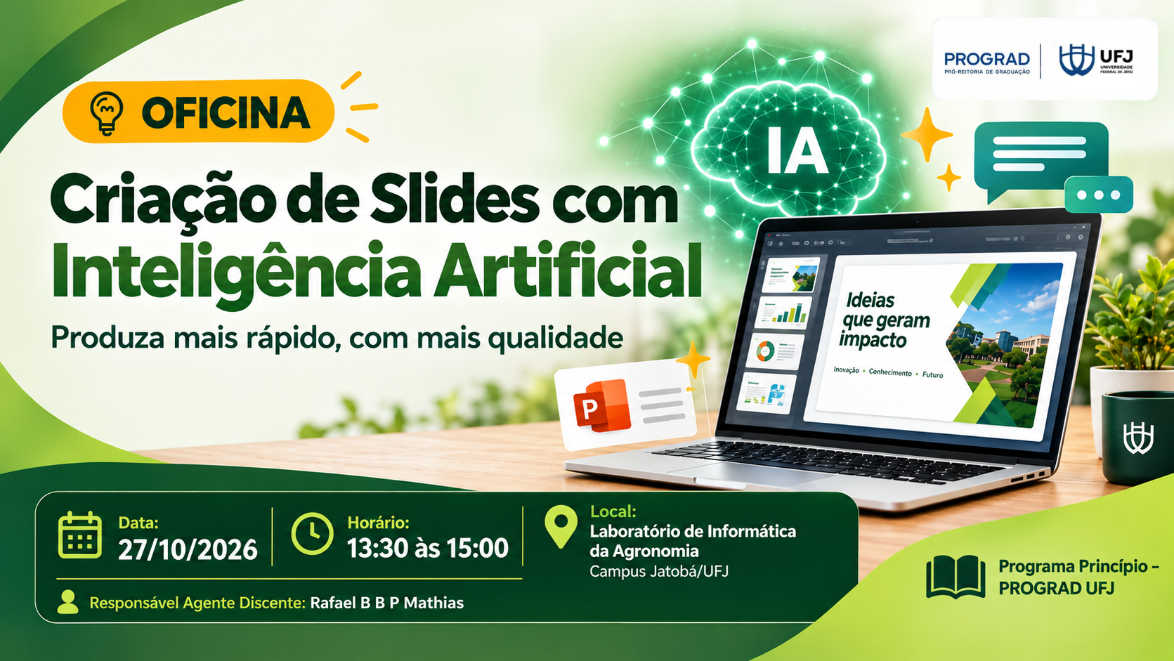 Banner do evento Criação de Slides com ferramentas de Inteligência Artificial - Turma 2